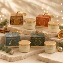 Load image into Gallery viewer, Christmas Bauble Mini Gold Lid Soy Candle | Christmas Pine