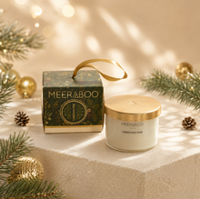 Load image into Gallery viewer, Christmas Bauble Mini Gold Lid Soy Candle | Christmas Pine