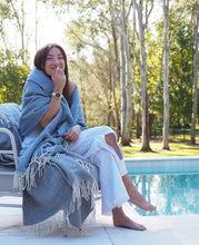 Load image into Gallery viewer, Oxford Merino Throw | Sky Blue