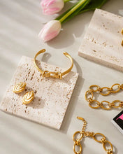 Load image into Gallery viewer, Mona Textured Teardrop Hoop Earrings | Gold