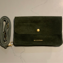 Load image into Gallery viewer, Suede Clutch / Crossbody Bag - Olive