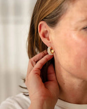 Load image into Gallery viewer, Vivienne Pearl Studded Hoop Earrings