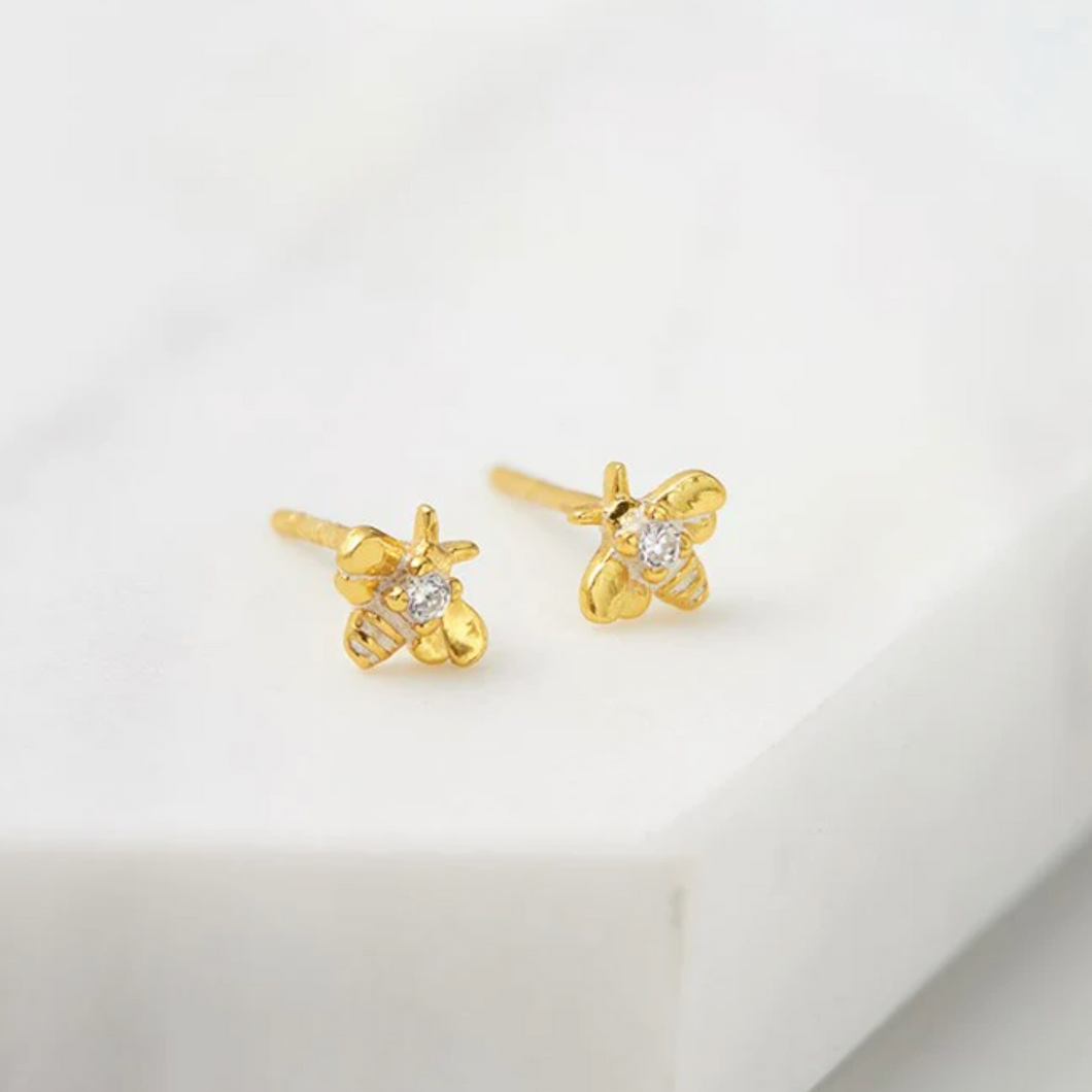 Bee Stud Earring - Gold || Zafino