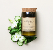 Load image into Gallery viewer, Wild Basil + Cucumber | MOJO Wine Bottle Candle