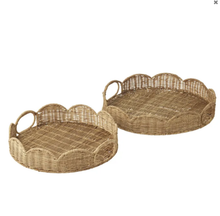 Load image into Gallery viewer, Scallop Rattan Tray  | Natural