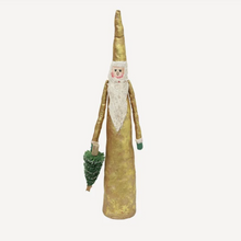 Load image into Gallery viewer, Canvas Santa Gold With Tree