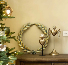 Load image into Gallery viewer, French Country Milagro Heart Decor on Black Base