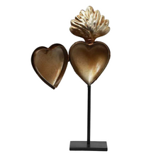 Load image into Gallery viewer, French Country Milagro Heart Decor on Black Base