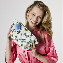 Load image into Gallery viewer, Hydrangea Blue Velvet Toiletry Bag