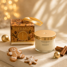 Load image into Gallery viewer, Christmas Bauble Mini Gold Lid Soy Candle | Gingerbread