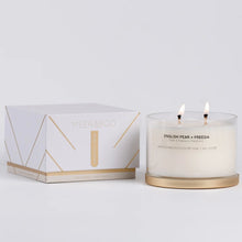 Load image into Gallery viewer, Gold Lid Soy Candle | English Pear + Freesia