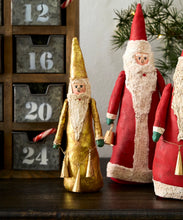 Load image into Gallery viewer, Canvas Santa Gold with Bell Garland
