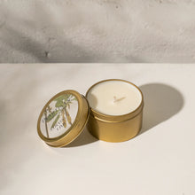Load image into Gallery viewer, Handpoured Soy Candle in Travel Tin | Brass