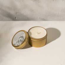 Load image into Gallery viewer, Handpoured Soy Candle in Travel Tin | Brass