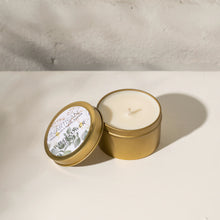 Load image into Gallery viewer, Handpoured Soy Candle in Travel Tin | Brass