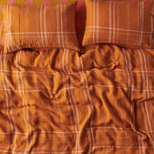 Load image into Gallery viewer, Santa Monica Pecan Tartan Linen Pillowcases Standard 2P Set || Kip & Co