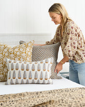 Load image into Gallery viewer, Marbella Saffron Linen Cushion 55x55cm | Walter G