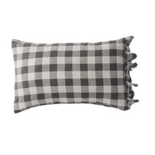 Load image into Gallery viewer, Licorice Gingham Pillowcase Set | Ruffle