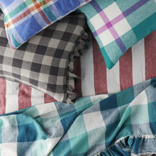 Load image into Gallery viewer, Licorice Gingham Pillowcase Set | Ruffle