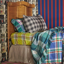 Load image into Gallery viewer, Licorice Gingham Pillowcase Set | Ruffle