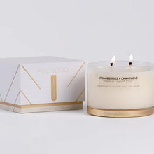 Load image into Gallery viewer, Gold Lid Soy Candle | Strawberries + Champagne