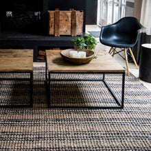 Load image into Gallery viewer, Jute Rugs + Runners  | Natural + Graphite Stripe || Smith Stripe