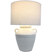 Load image into Gallery viewer, Large Ceramic Lamp with Linen Shade
