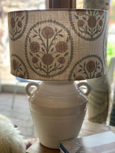 Load image into Gallery viewer, Large Ceramic Lamp with Linen Shade
