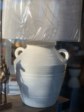 Load image into Gallery viewer, Large Ceramic Lamp with Linen Shade
