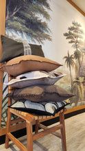 Load image into Gallery viewer, Linen Cushion Champetre Chocolate Brown
