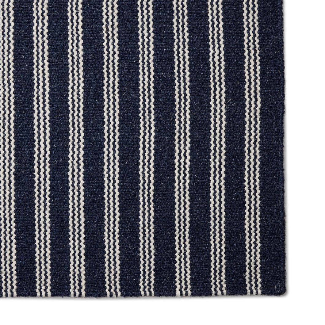 Navy / White Wool Rug | Small