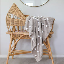 Load image into Gallery viewer, Pom Pom  Baby Blanket - Grey | Alimrose
