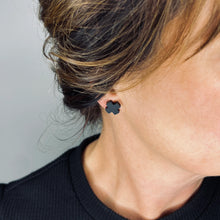 Load image into Gallery viewer, Black Cross Stud Earrings
