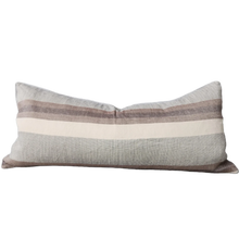 Load image into Gallery viewer, Striped Chocolate Toned Long Lumbar Cushion
