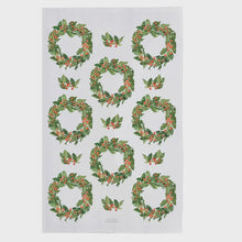 Load image into Gallery viewer, Holly Wreath - Organic Cotton Tea Towel
