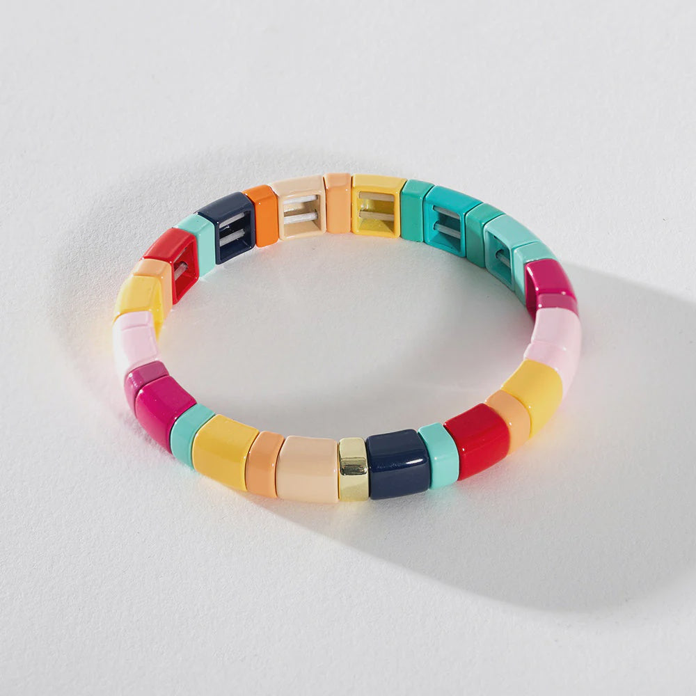 Colourful Stacking Bracelets | Retro Rounded