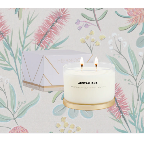 soy candle, hand poured in central west nsw, meeraboo brand. 