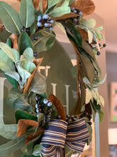 Load image into Gallery viewer, Magnolia Blueberry Wreath
