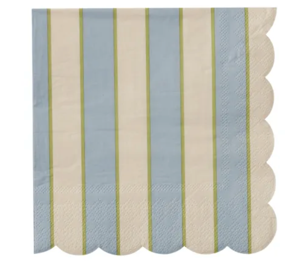 Scallop Carnival Napkins | Blue and Ivory