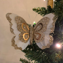 Load image into Gallery viewer, Luxe Cream + Champagne Butterfly Tree Decor | Set 3
