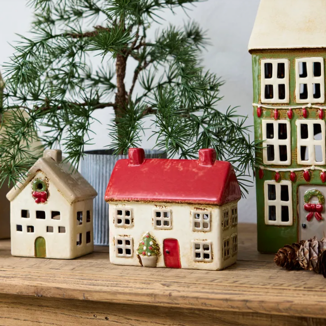 Tea Light Christmas Villa in Stone