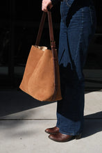 Load image into Gallery viewer, Suede Cabas Tote | Camel || Juju &amp; Co
