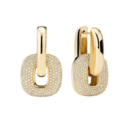 18K Gold Plated,  stainless steel, hoop earrings, tarnish free , waterproof, encrusted diamante, Greenwood Designs