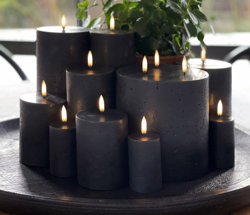 Flameless Candle | Matte Black | Triple Wick