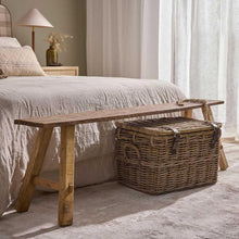 Load image into Gallery viewer, Long Recycled timber vintage Teak Bench
