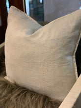 Load image into Gallery viewer, Herringbone Pure French Linen Cushion - Off White
