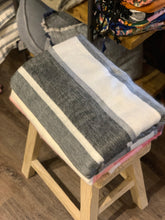 Load image into Gallery viewer, Luxe Alpaca Throw Rug | Grey Stripe
