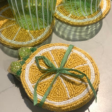 Load image into Gallery viewer, Lemon Coasters - Beaded | Set 4
