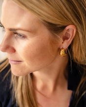 Load image into Gallery viewer, Mona Textured Teardrop Hoop Earrings | Gold

