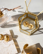 Load image into Gallery viewer, Mona Textured Teardrop Hoop Earrings | Gold
